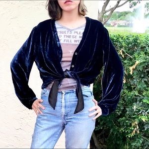 Veda Button Down Velvety Top in Size M